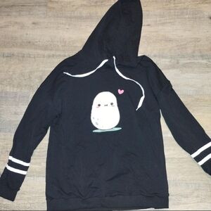 Black Hoodie with Cute Potato Design